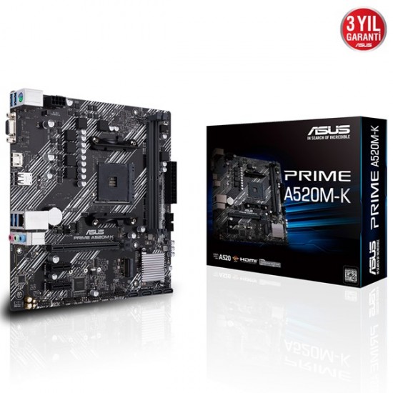 Asus Prime A520m-k Ddr4 M2 Pcie Nvme Hdmi Pcie 16x V3.0 Am4 Matx