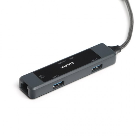 Dark Dk-ac-usb350l Usb-c & Usb-a To 5 Port 2xusb-a, Ethernet, Tf&sd Kart, Usb3.0 Multi Port Hub