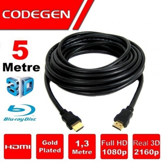 Codegen Cps50 5metre Hdmi Görüntü Kablosu 3d Gold 1.4v 2k