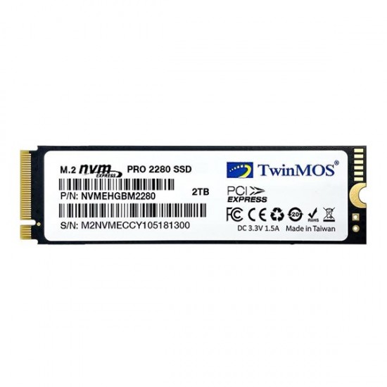 Twinmos 2tb Nvme2tb2280ap 3500- 3080mb/s M2 Pcie Nvme Gen3 Disk