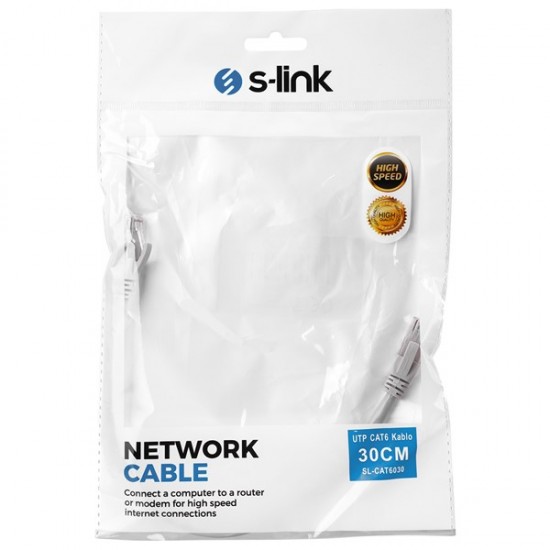 S-link Sl-cat6030tr 30cm Turuncu Utp Cat6 Patch Kablo