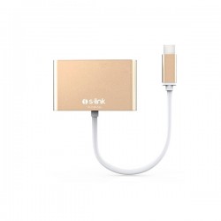 S-link Sl-usb-c66 0.15metre Type-c-usb 3.0_vga çevirici Adaptör Gold 4k