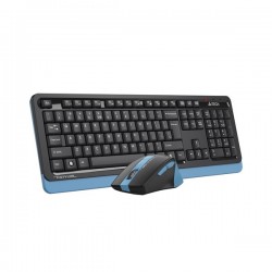 A4 TECH FG1035 Kablosuz Q Trk Optic Mouse Siyah/Mavi Multimedya Klavye - Mouse Set