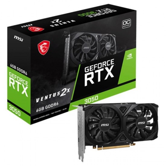 Msi Rtx3050 6gb Ventus 2x 6g Oc Gddr6 96bit Hdmi Dp Pcie 16x V4.0