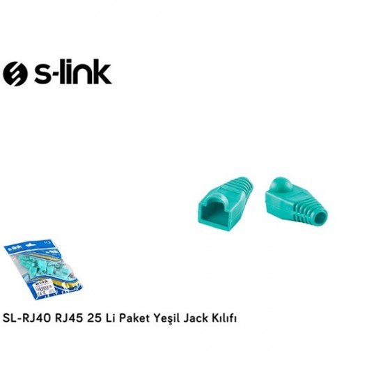 S-link Sl-rj40 Rj45 25 Li Paket Yeşil Jack Kılıfı