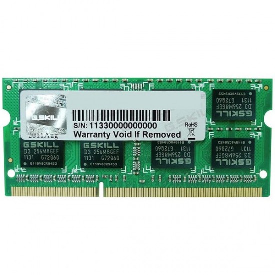 Gskill 4gb Ddr3 1600mhz Cl11 Notebook Ram Value F3-1600c11s-4gsl 1.35v