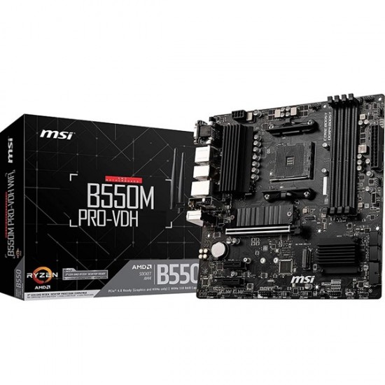 Msi B550m Pro-vdh Ddr4 M2 Pcie Nvme Hdmi Dp Pcie 16x V4.0 Am4 Matx