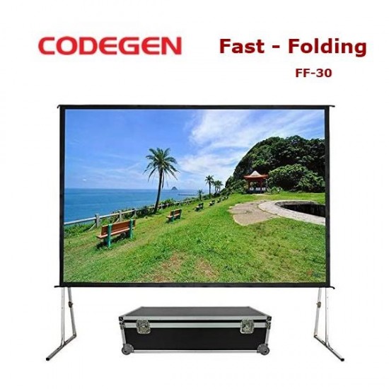 Codegen Ff-30 300x225 Cm Katlanabilir Taşınabilir Alüminyum çerçeveli Fast Fold Projeksiyon Perdesi