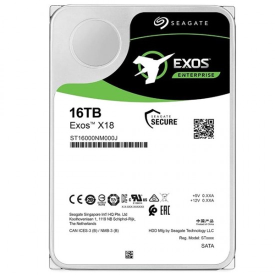 Seagate 3.5" 16tb Exos St16000nm000j 7200 Rpm 256mb Sata-3 Nas Ve Güvenlik Diski