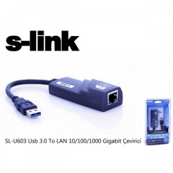 S-link Sl-u603 Usb 3.0 To Rj45 10/100/1000mbps Gigabit Ethernet çevirici