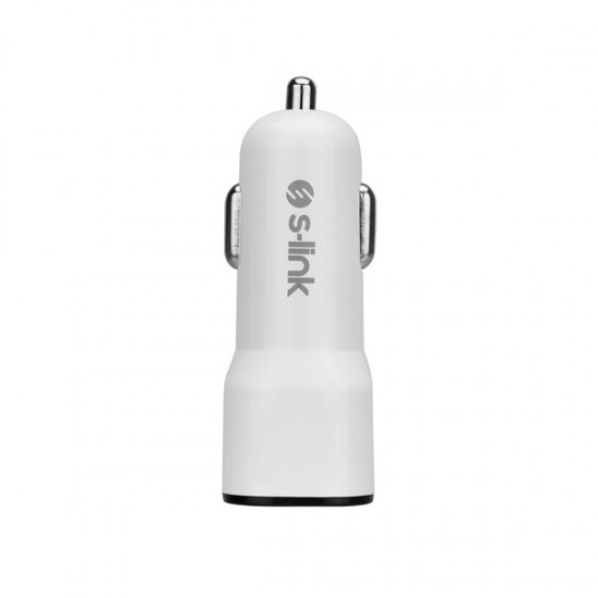 S-link Sl-ec30m Micro Usb Kablolu 3.4a 2 Usb Beyaz Araç şarj Cihazı