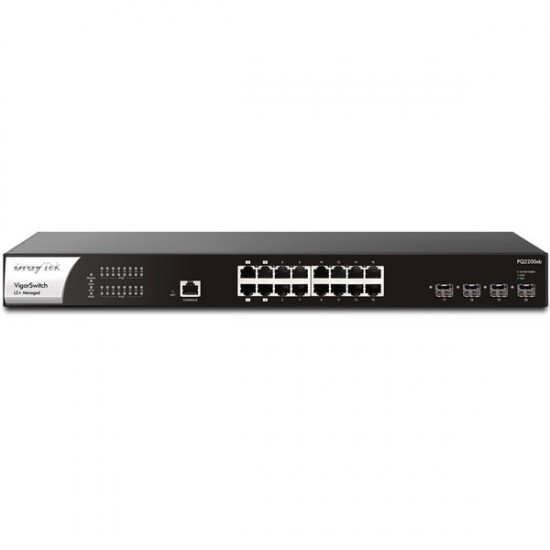 Draytek 16port Vigor Switch Pq2200xb 2.5 Gigabit 4-sfp 10gbe 400w Full Poe Yönetilebilir Switch