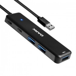 Dark Connect Master X5c Dk-ac-usb347 Usb3.2 Gen 1 Type-a To 3 Port Usb-a & 1 Port Type-c 2.0 / 1x Type-c Charge