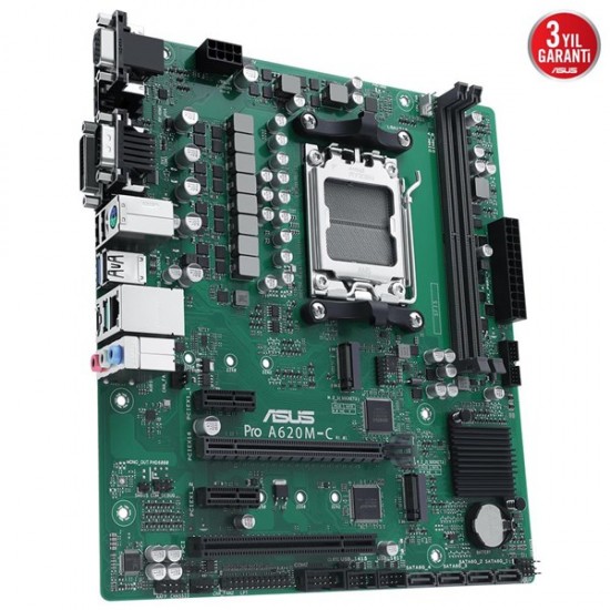 ASUS PRO A620M-C-CSM DDR5  HDMI-DP-DVI PCIE 4.0 AM5 KURUMSAL ANAKART