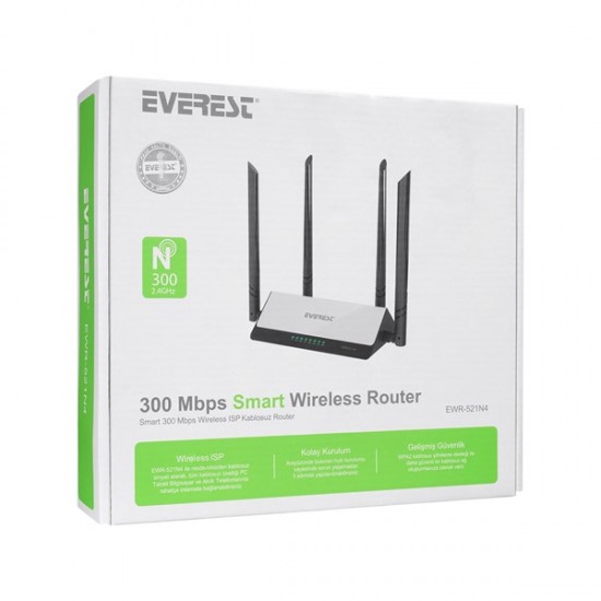 Everest Ewr-521n4 300mbps Wisp Repeater+access Point+bridge Kablosuz Router