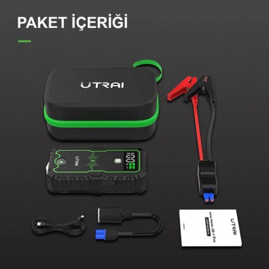 Utrai Js-1 Pro 16000mah Jump Starter Taşınabilir Akü Takviye Kiti + Taşıma çantası (js-1-pro)