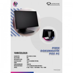 QUATRONIC 18.5" Dokunmatik P1815 CORE i5 8GB RAM- 128GB SSD- FDOS- POS PC