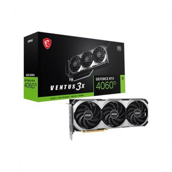 Msi Rtx4060ti 8gb Ventus 3x E 8g Oc Gddr6 128bit Hdmi Dp Pcie 4.0