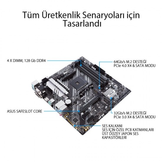 Asus Prime B550m-a Ddr4 Hdmi Dvi Pcie 16x V4.0 Am4 Matx