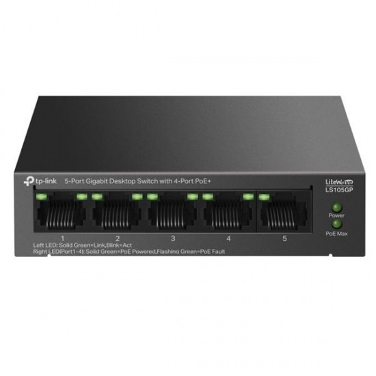 Tp-link 5port Ls105gp Gigabit 4port 65w Poe Switch