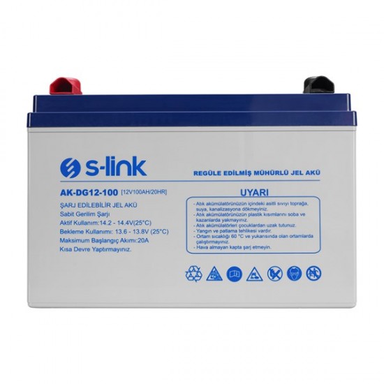 S-link Ak-dg12-100 12v 100ah Nano Silikon Jel Akü