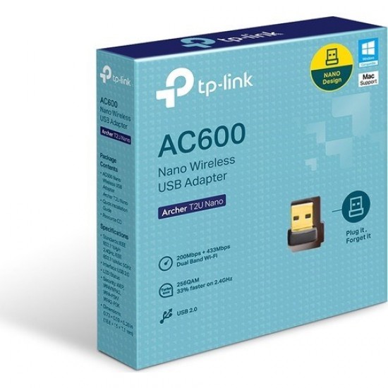 Tp-link Archer T2u Nano Ac600 Dual Band Usb Kablosuz Adaptör