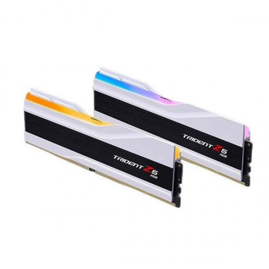 Gskill 32gb (2x 16gb) Ddr5 6000mhz Cl36 Dual Kit Rgb Pc Ram Trident Z5 F5-6000j3636f16gx2-tz5rw Beyaz