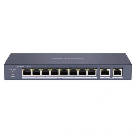 Hikvision 8port 60w Full Poe Ds-3e0310p-e/m 10/100 2 × Gigabit Yönetilemez Switch Metal