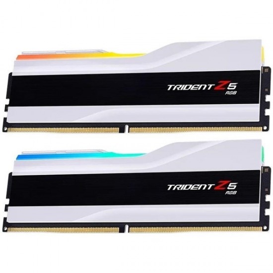 Gskill 32gb (2x 16gb) Ddr5 6000mhz Cl32 Rgb Dual Kit Pc Ram Trident Z5 F5-6000j3238f16gx2-tz5rw Beyaz