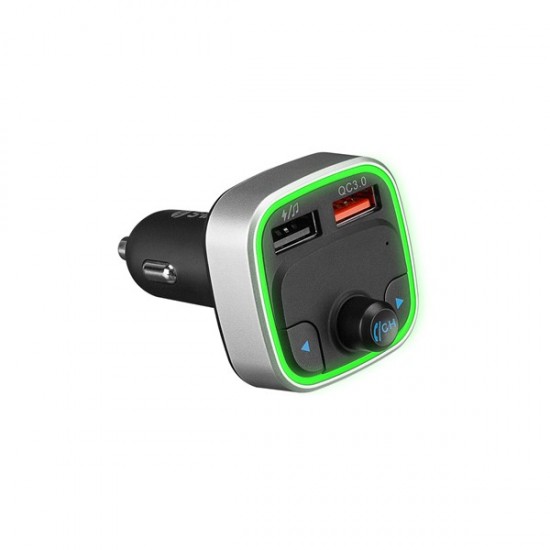 S-link Sl-bt401 Rgb Bluetooth V5.0 Led Ekran Tf Kart 64g(max) çift Usb Qc3.0+5v/2.4a Hızlı şarjlı Fm Transmitter