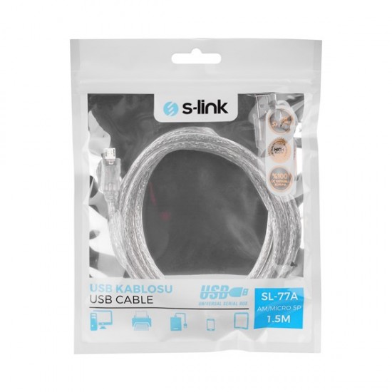 S-link SL-77A 1.5m USB AM/MICRO5P Kablosu