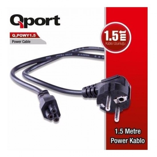 Qport Qport Q-Powy1.5 1.5 Metre Pc Power Kablosu