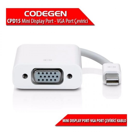 CODEGEN CPD15 mini DP-VGA (dişi) Adaptör Beyaz