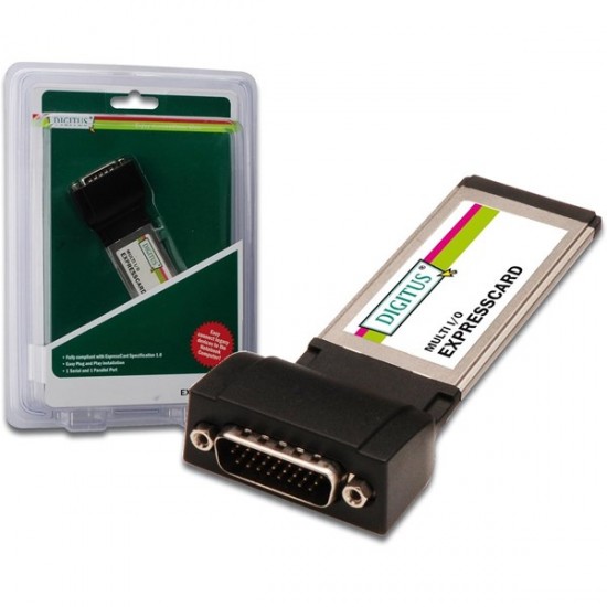 DIGITUS DS-31207 1 port PCMCIA Seri (RS 232) ve 1 port PCMCIA Paralel (DB25) Express Kart