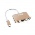 S-link Sl-usb-c68 0.15metre Type-c - Hdmi_usb 3.0 çevirici Adaptör Gold 4k