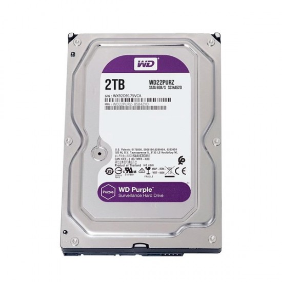 Wd 2tb Purple Wd22purz 540rpm 256mb Sata-3 Güvenlik Diski