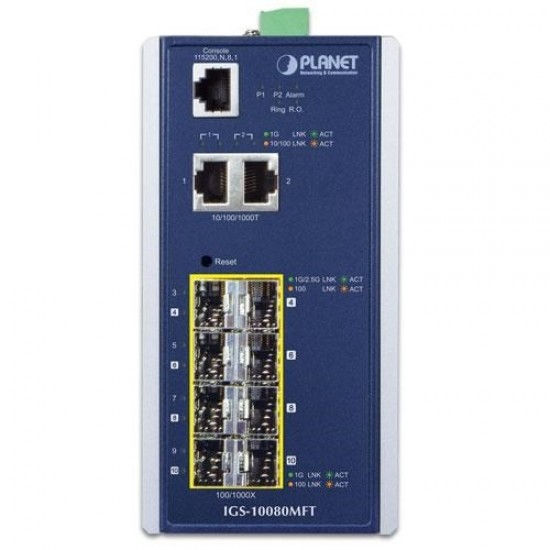 Planet Pl-igs-10080mft 6-sfp Gigabit 2-sfp 2.5 Gbe Yönetilebilir Switch