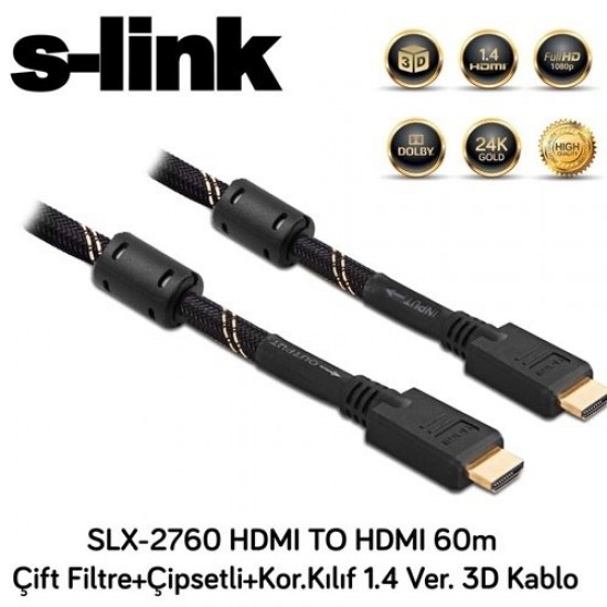 S-link Slx-2760 60metre Hdmi Görüntü Kablosu 1.4v