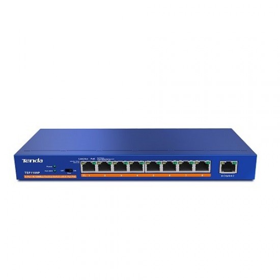 Tenda 9port 63w 8port Poe Tef1109p-8-63w 10/100 Yönetilemez Switch