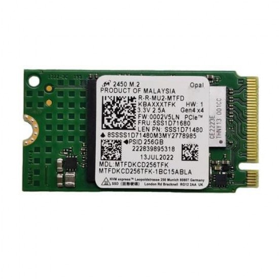 MICRON 256GB 2450 MTFDKBA256TFK 3500- 1600MB/s M2 PCIe NVMe Gen3 Disk Kutusuz