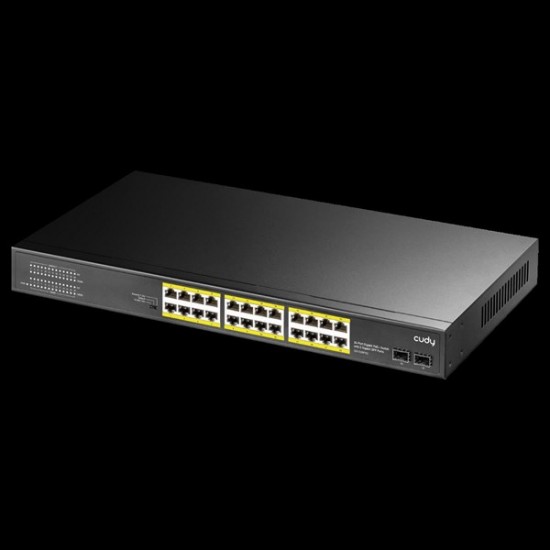 Cudy Gs1028ps2 24 Port Gigabit 2-sfp 300w Full Poe Yönetilemez Switch