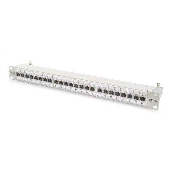 Digitus Dn-91624s-ea 19" 24 Port Cat-6a Ea Sınıfı Ftp Patch Panel, Zırhlı, 1u, Tozdan Korumak Için Kapaklı