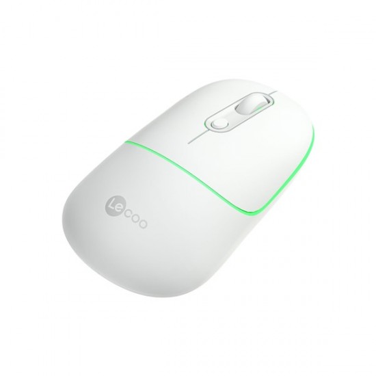 Lenovo Lecoo Ws210 Kablosuz + Bluetooth Sessiz şarjlı 1600dpi Optic Beyaz Mouse