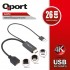 QPORT Q-DPX 0.15metre HDMI-DP (dişi) Çevirici Adaptör