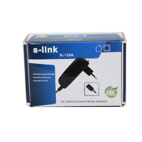 S-link Sl-125a 5v 2a 2.5*0.8*10mm 1.2m Tablet Adaptörü