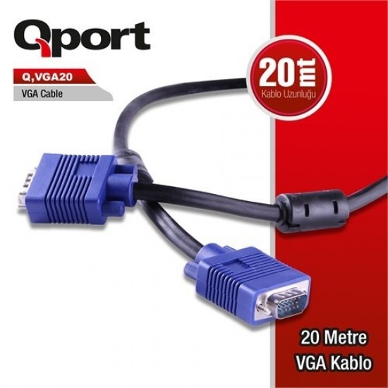 Qport Q-vga20 20metre Vga Görüntü Kablosu