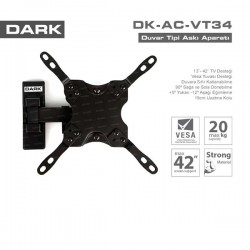 Dark 13/42" Dk-ac-vt34 Hareketli Siyah 1 Kollu Monitör,tv Askı Aparatı